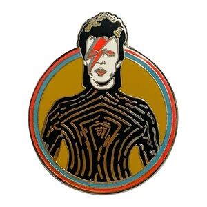 David Bowie Ziggy Stardust Enamel Pin – Iconic 70s Rocker Music Lover Brooch